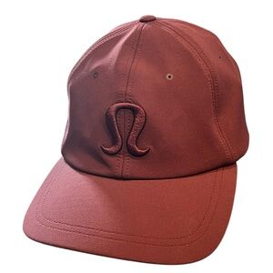 Lululemon Days Shade Maroon Cap Hat Embroidered Logo Unisex Adjustable EUC